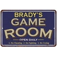 thumbnail image 1 of BRADY'S Blue Game Room Sign Metal 8 x 12 High Gloss Metal 208120002045, 1 of 1