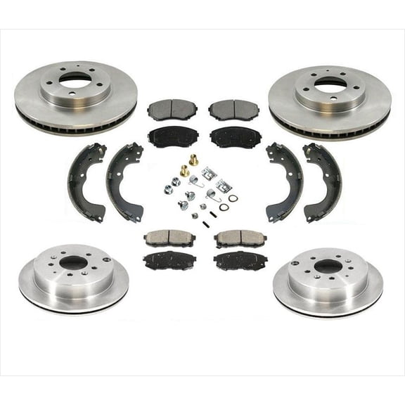 BRAE MACH for Smart Brake Rotors & Pads Kit - 8PC for 2004-2005 for Mazda for MPV Front & Rear, Ceramic Pads, New Surface Finish