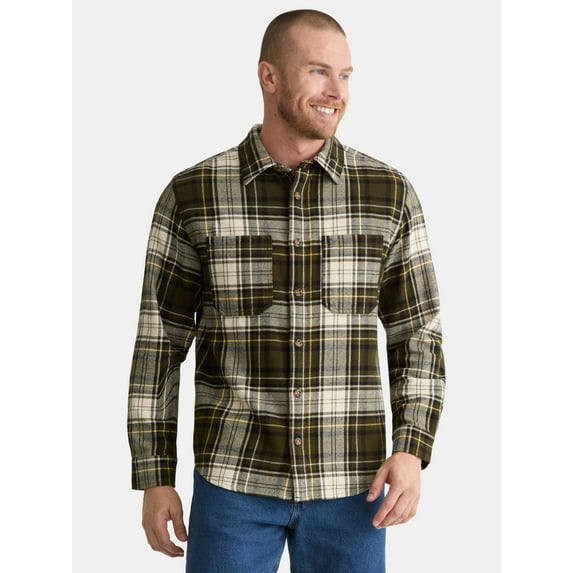 Brahma Men’s Work Cotton Flannel Shirt, Sizes S-3XL