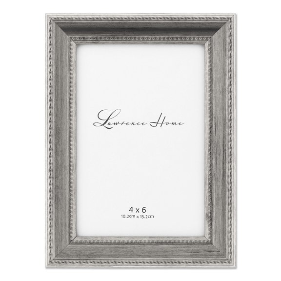 BRAID AND BEAD Burnished Silver Composite-Wood 4x6 frame - 4x6