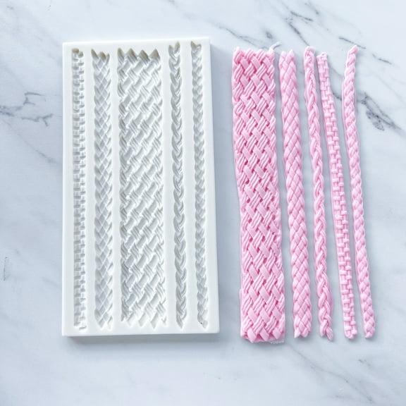 BRAIDED DESIGN BORDER BAKING MOLD FOR CUPCAKES, CAKEPOPS, CHOCOLATE STRAWBERRIES, PRETZELS & RICE KRISPIES