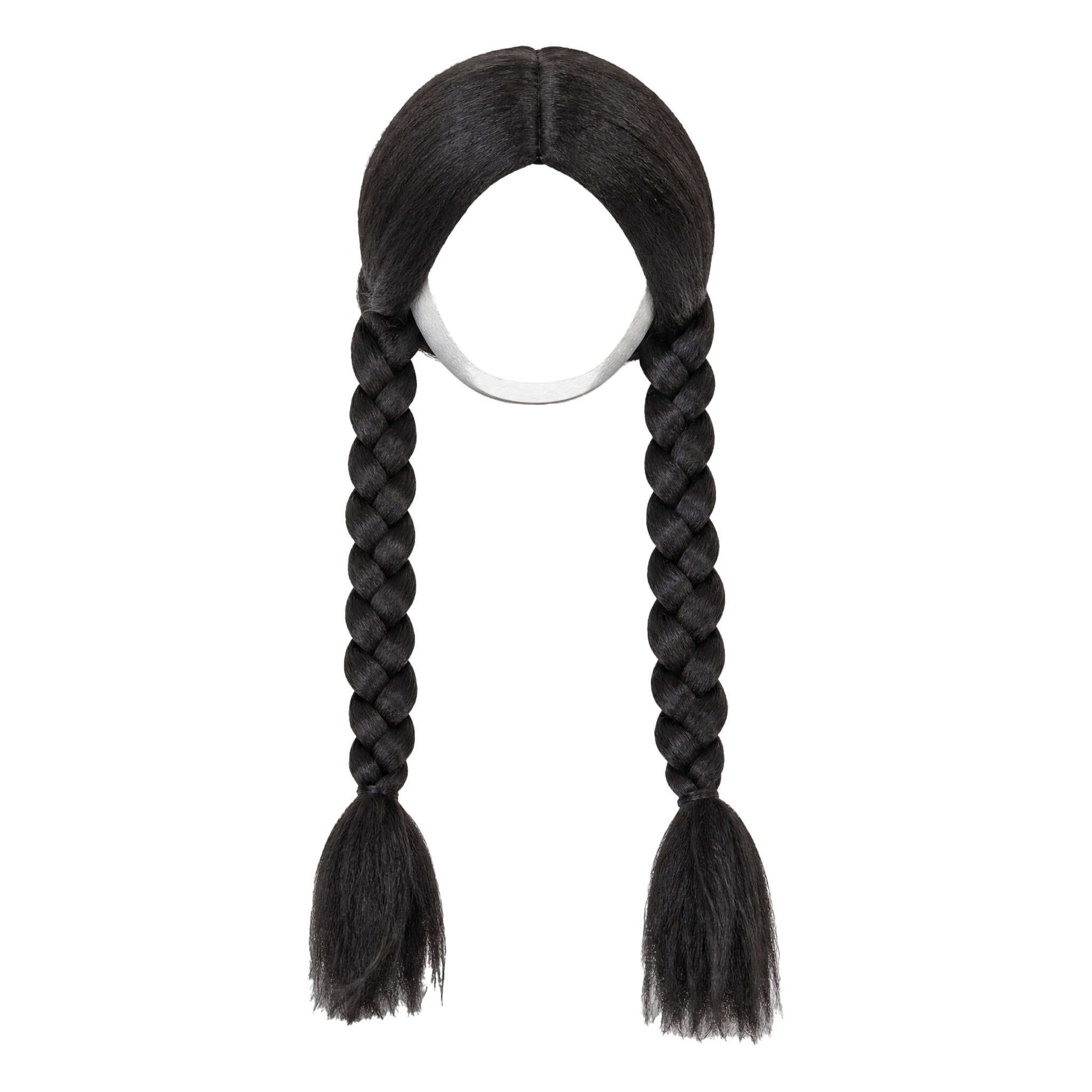 Braided Pigtails Wig Costume Accessory for Adults, Black, Halloween by Way To Celebrate