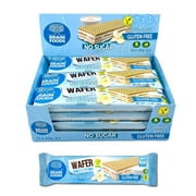 BRAIN FOODS Gluten Free Vegan Vanilla Wafers - 12 Bars, No Sugar Added, High Fiber, No Palm Oil, 1.05oz, 120 Calories, Guilt Free Snack, Natural Vanilla Flavor