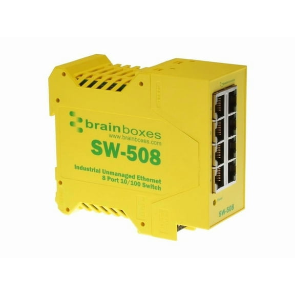 BRAINBOXES SW-508 INDUSTRIAL ETHERNET 8PORT SW
