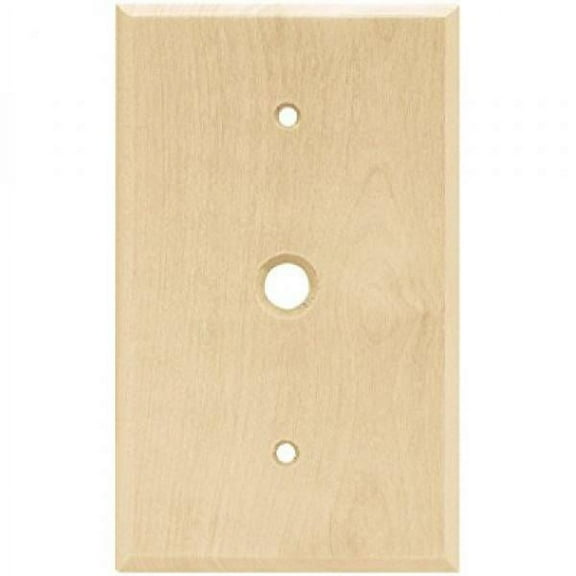 BRAINERD 64663 Wood Square Single Coaxial Wall Plate / Switch Plate / Cover, Unfinished Wood