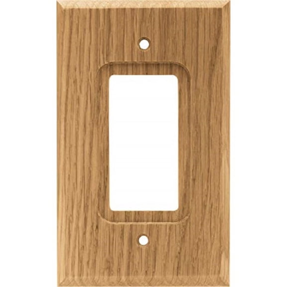 BRAINERD 64670 Wood Square Single Decorator Wall Plate Switch Plate Cover Medium Oak