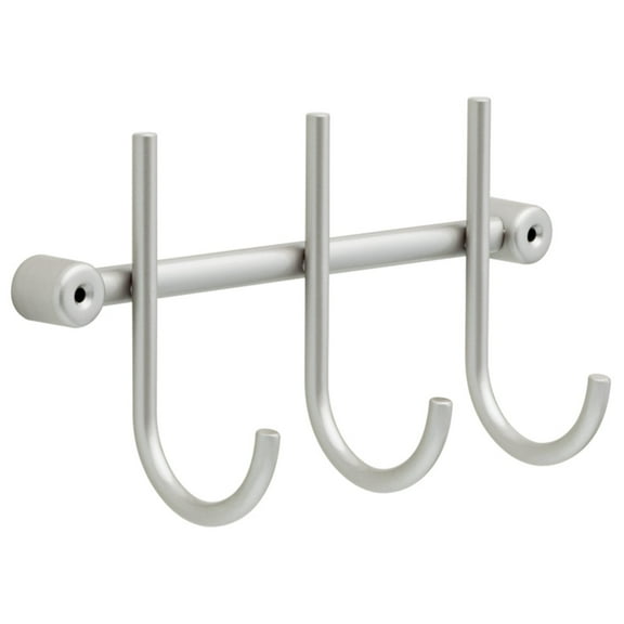 BRAINERD MFG CO/LIBERTY HDW 3-Hook Rail, Minimalist, Satin Nickel, 3 x 10.75 x 5.5-In. 141776