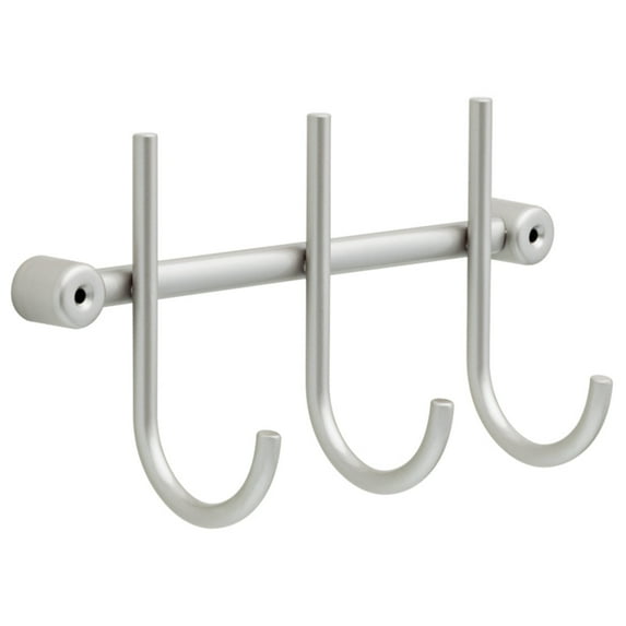 BRAINERD MFG CO/LIBERTY HDW 3-Hook Rail, Minimalist, Satin Nickel, 3 x 10.75 x 5.5-In. 141776