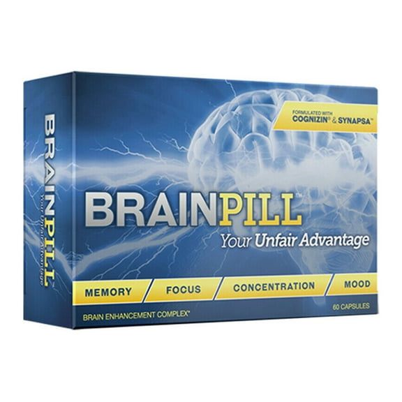 BRAINPILL Nootropic Supplement 1 Month Supply 60 Capsules per Box Natural Vitamins Brain Pill