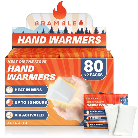 Bramble 10 Hour Hand Warmers Chemical Hand and Foot Warmer for Cold Weather, 80 Pieces 40 Pairs