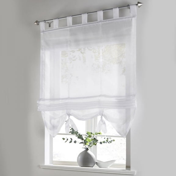[BRAND] Big Promotion!Transparent Voile Curtain Panels Rod Pocket Cafe Curtains Hanging In Mainland Sun Rome Raising Curtains Kitchen Book Balcony Window