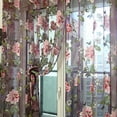 thumbnail image 1 of [BRAND CLEARANCE] 78.74X39.37 Floral Sheer Tulle Voile Curtain, Elegant Floral Tulle Voile Window Panel Drape Scarf Valances Curtains (Wine Red Without Beads), 1 of 8
