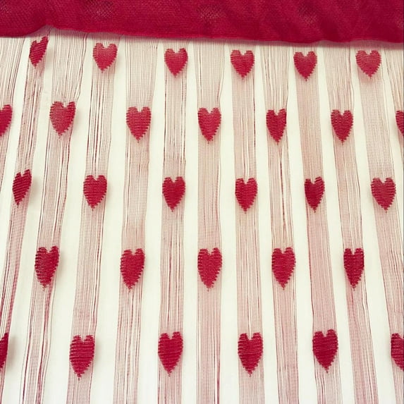 [BRAND CLEARANCE] 78.74X39.37 Tassel String Door Curtain Line Curtain Heart Decor Window Room Divider String Curtain (Burgundy)