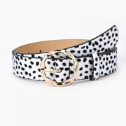 BRAND CLEARANCE!Leather Belts for Women with Gold Genuine Leather Perfect Gift Snake-print Leopard-print Decorative Belt