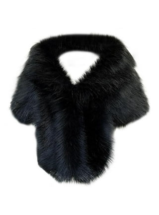 Black Faux Fur Collar Viking Cape