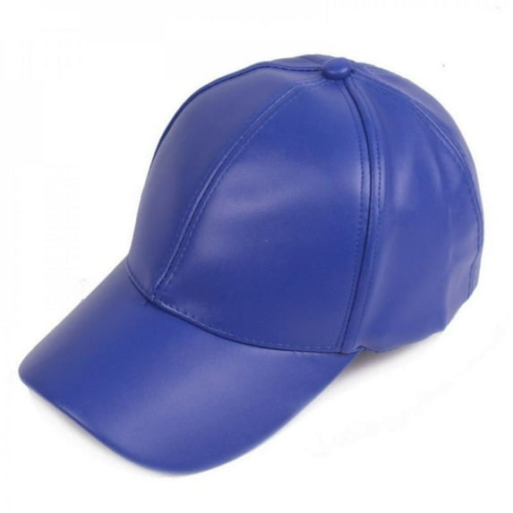 [BRAND Cleance Sale!]Genuine Leather Baseball Cap Men Women Adjustable Solid Color Leather Peaked Cap