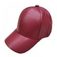thumbnail image 1 of [BRAND Factory Price!]Genuine Leather Baseball Cap Sunshade Cap Men Women Adjustable Solid Color Leather Peaked Cap, 1 of 10