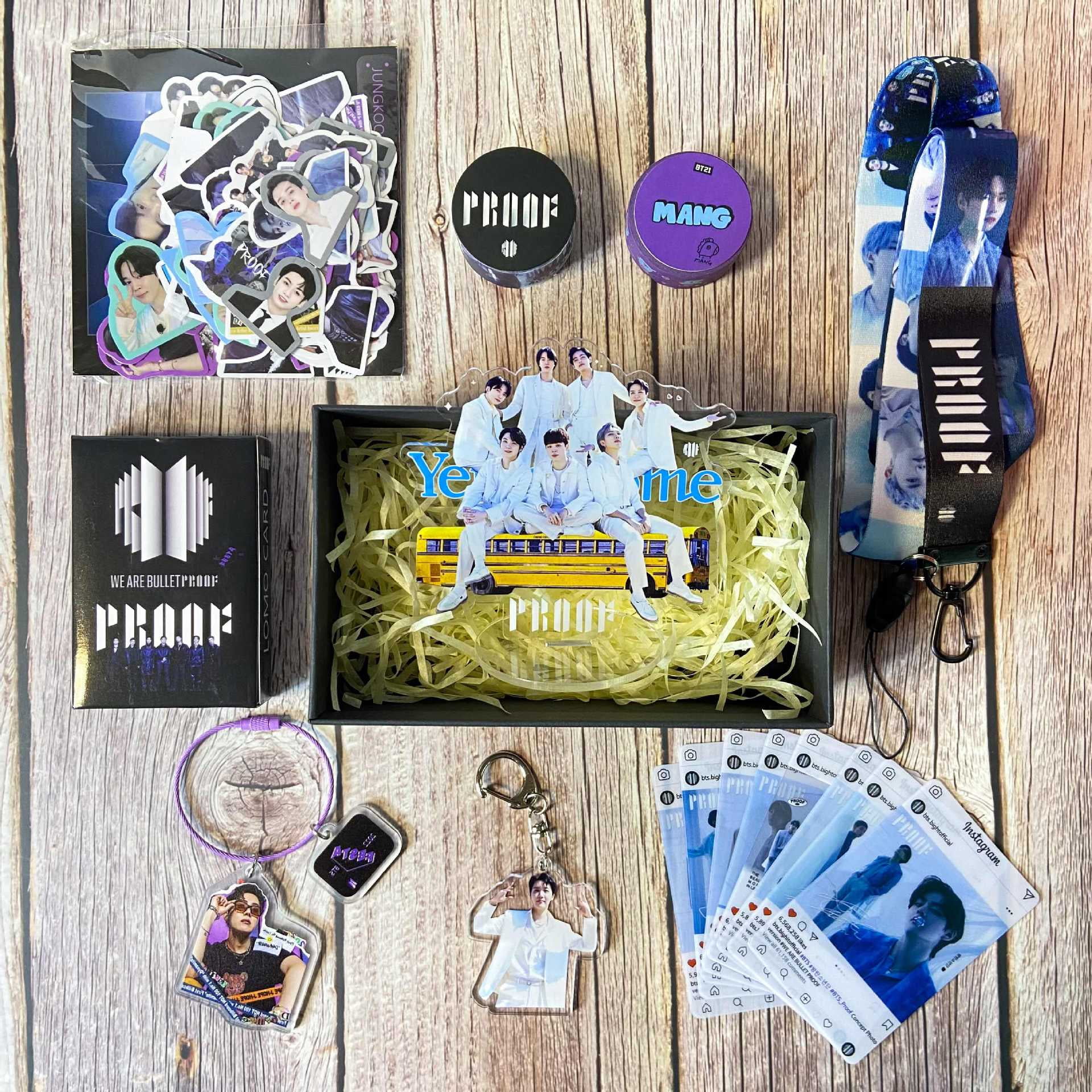 BRAND NAME KAIZUKICHIN KPOP BTS new album proof peripheral support gift pack stand-up keychain sticker 9th anniversary gift box BRAND NAME KAIZUKICHIN KPOP BTS new album proof peripheral support gift pack stand-up keychain sticker 9th anniversary gift box