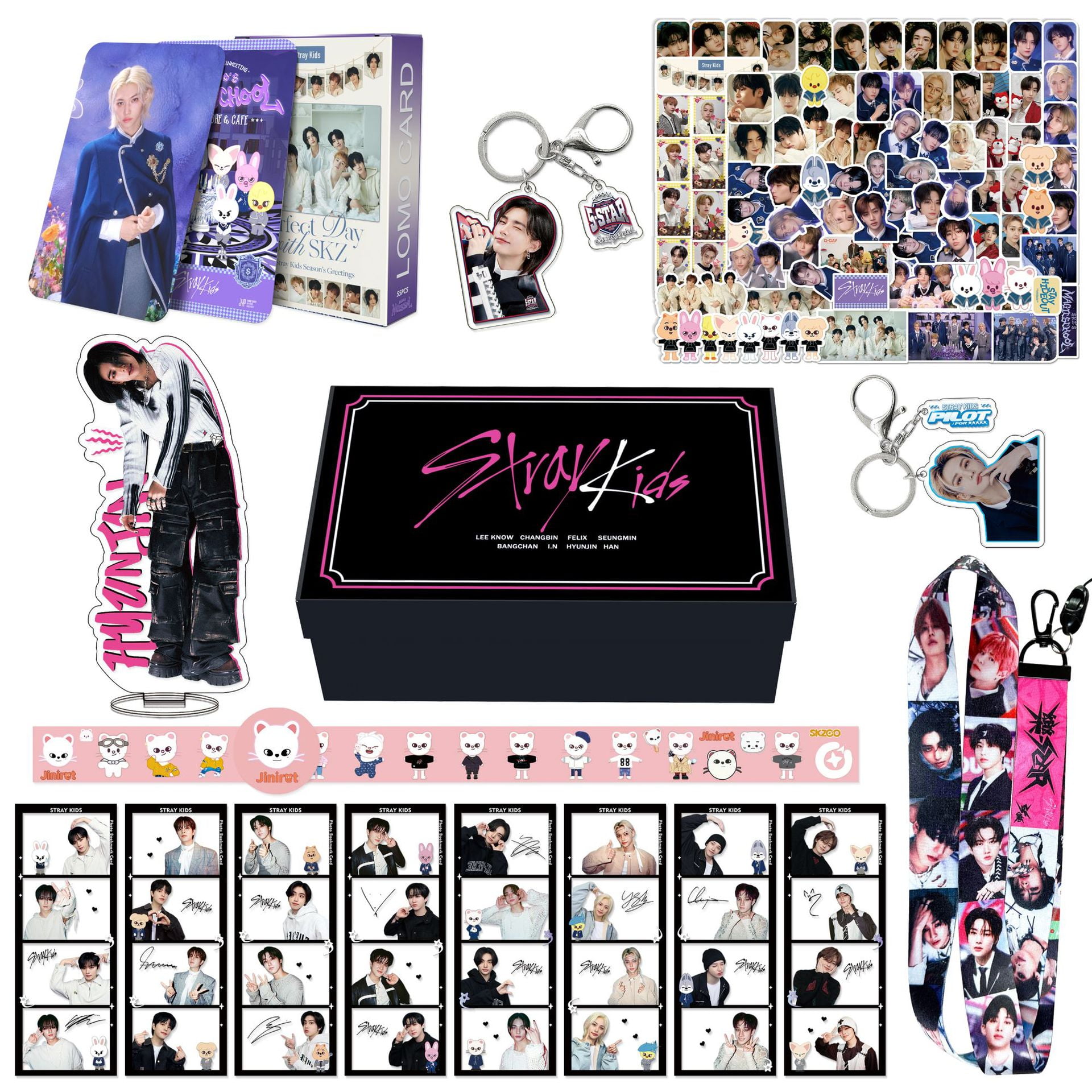 Straykids hyunjin グッズ 20点セット BRAND NAME KAIZUKICHIN KPOP Stray Kids gift box FELIX Lee Minho