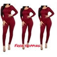 thumbnail image 1 of BRAND NEW LADIES LONG SLEEVE BODYCON  JUMPSUIT SIZE -L   WITH FREE SHIPPING, 1 of 1