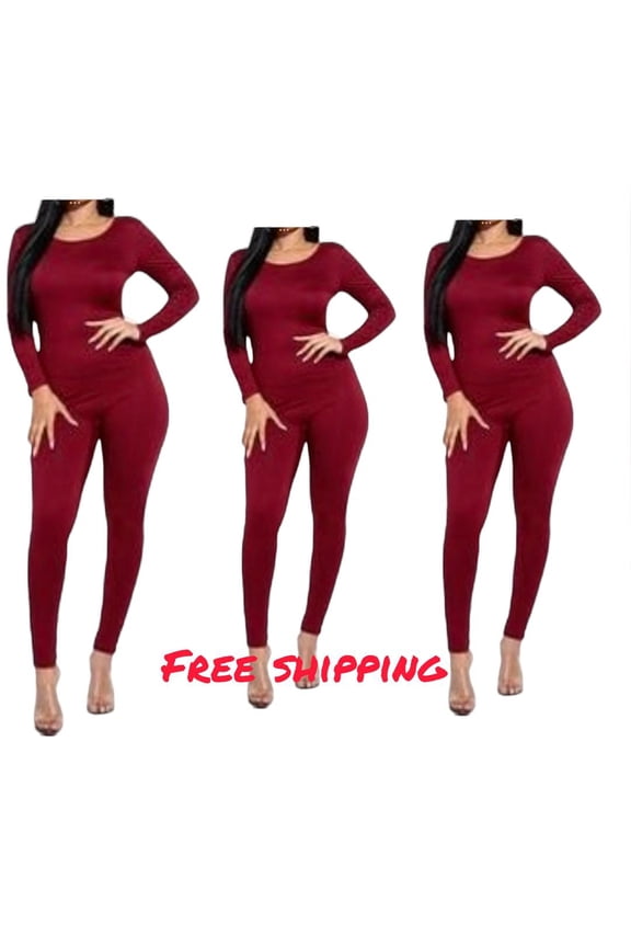 BRAND NEW LADIES LONG SLEEVE BODYCON JUMPSUIT SIZE -M WITH FREE SHIPPING