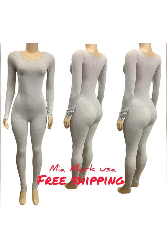 BRAND NEW LADIES LONG SLEEVE BODYCON JUMPSUIT SIZE -XL WITH FREE SHIPPING