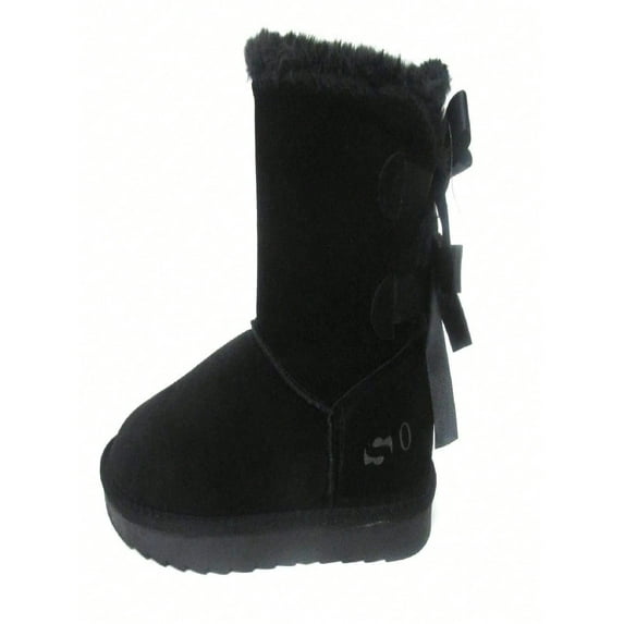 BRAND NEW WOMEN CLASSIC TWO BOWS SHORT BOOT BLACK 3452 ORIGINAL
