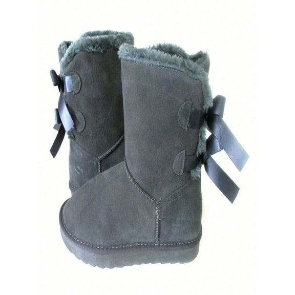 BRAND NEW WOMEN CLASSIC TWO BOWS SHORT BOOT GREY 3453 ORIGINAL