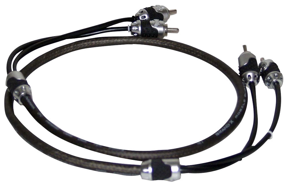 BRAND-X XXL15RCASQ - 1'.5" Foot Hi-End Black/Silver Stereo RCA Cable