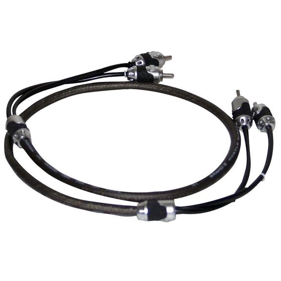 BRAND-X XXL15RCASQ - 1'.5" Foot Hi-End Black/Silver Stereo RCA Cable