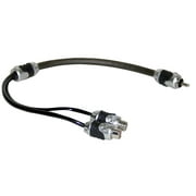 BRAND-X XXLYFMSQ - 1 Foot Black/ Silver Dual Female to Single Male RCA Y Adaptor