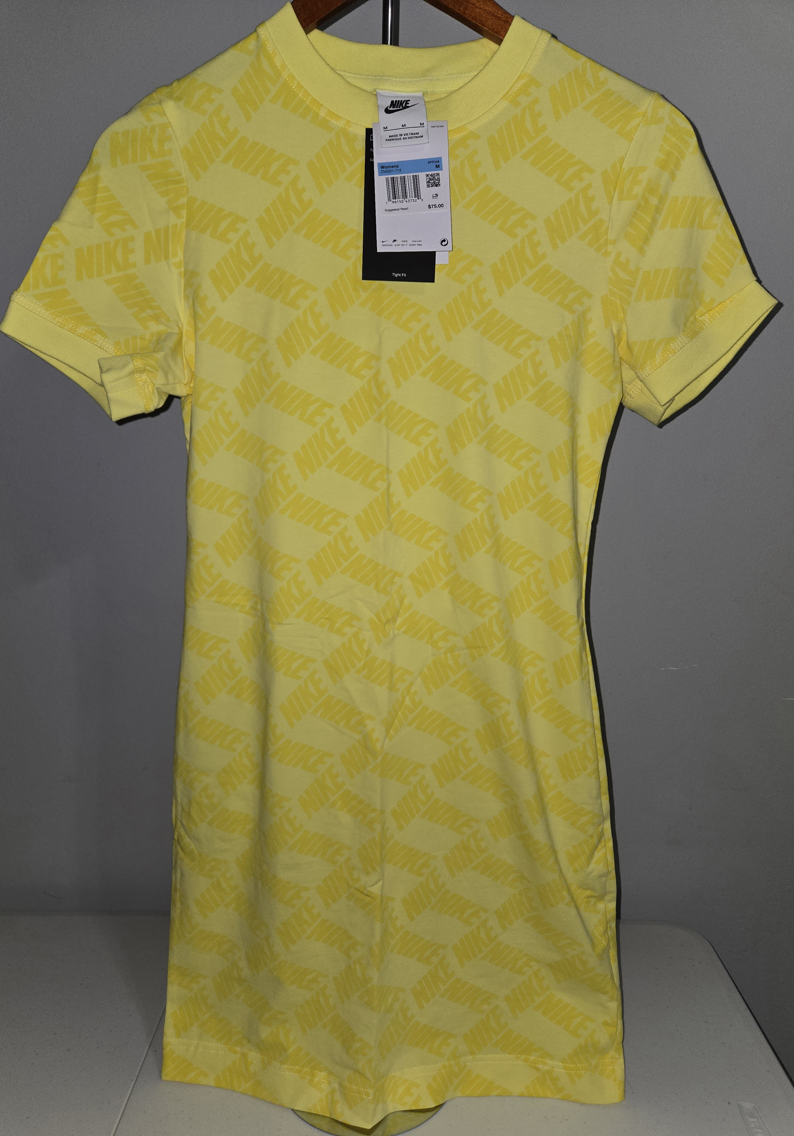 yellow nike t shirt dress