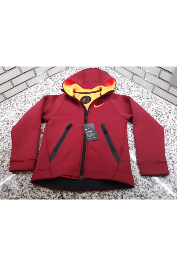 BRANDED BOYS LONG SLEEVED SZ SM THERMAL JACKET FULL ZIP BURGUNDY 803887-677