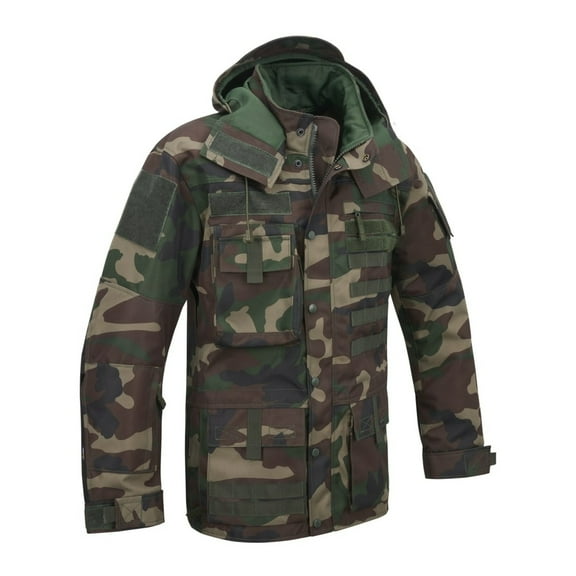 BRANDIT INDIVIDUAL WEAR Adult Male Commando TAC Outdoor Jacket, Color: Woodland, Size: M