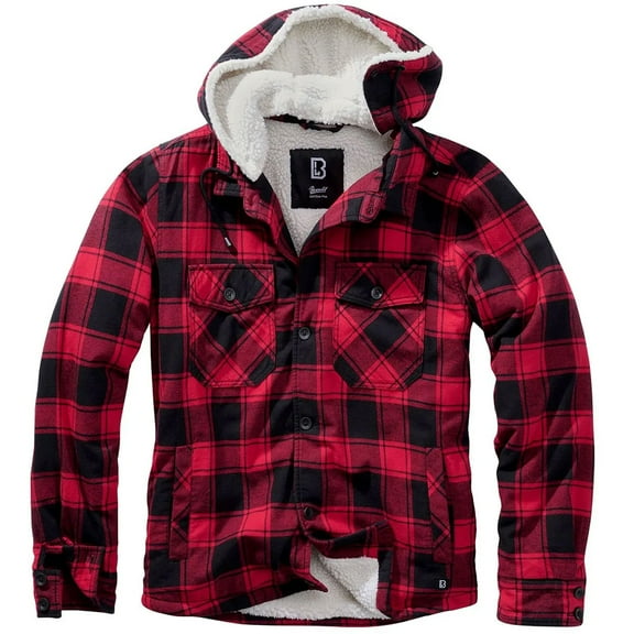 BRANDIT INDIVIDUAL WEAR Adult Male Flannel Lumber Red/Black Checkered Jacket, Size: S