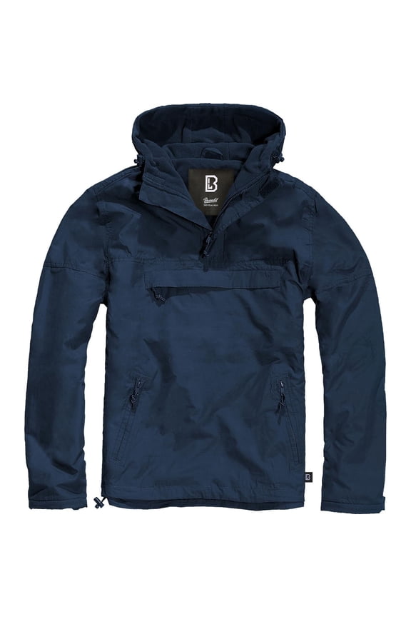 Adult Male Fleece-Lined Quarter Zip Windbreaker Pullover, Navy, Size: S