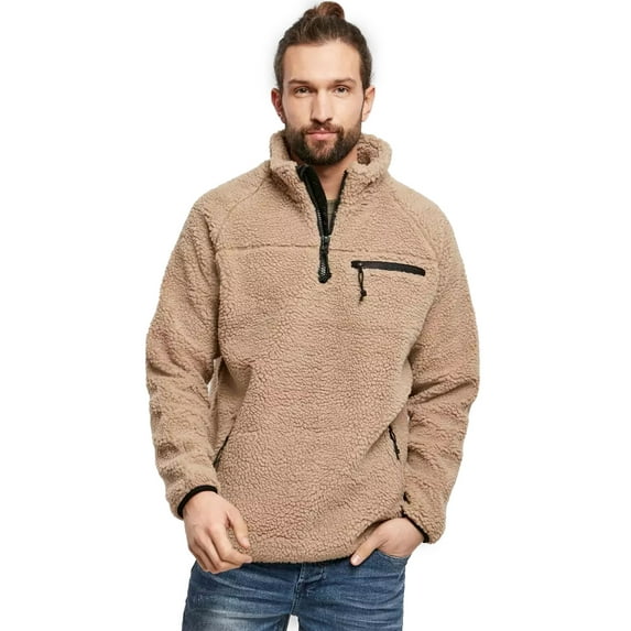 BRANDIT INDIVIDUAL WEAR Adult Male Fleece Quarter Zip Jacket, Color: Camel, Size: XL (5022-20070-XL)