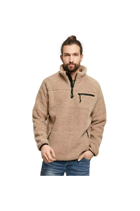 Adult Male Fleece Quarter Zip Jacket, Color: Camel, Size: XL (5022-20070-XL)