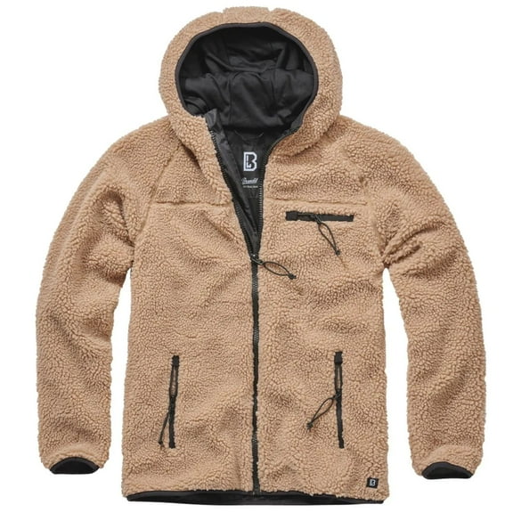 BRANDIT INDIVIDUAL WEAR Adult Male Hooded Fleece Full Zip Jacket, Color: Camel, Size: L