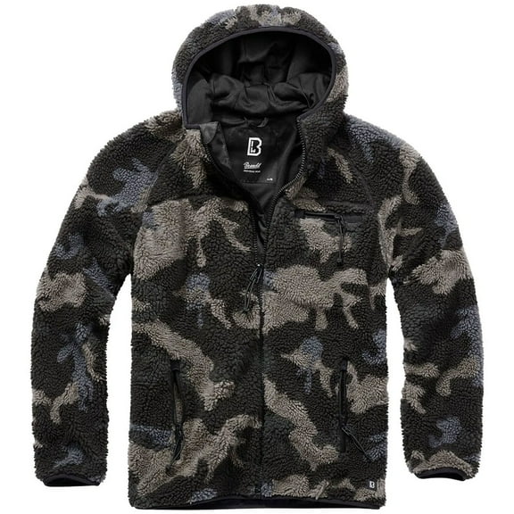 BRANDIT INDIVIDUAL WEAR Adult Male Hooded Fleece Full Zip Jacket, Color: Dark Camo, Size: XL