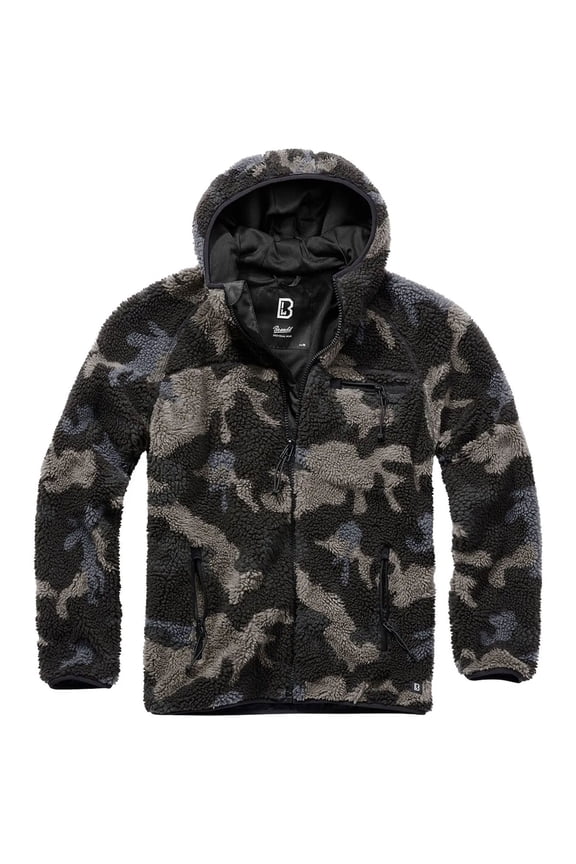 Adult Male Hooded Fleece Full Zip Jacket, Color: Dark Camo, Size: XL