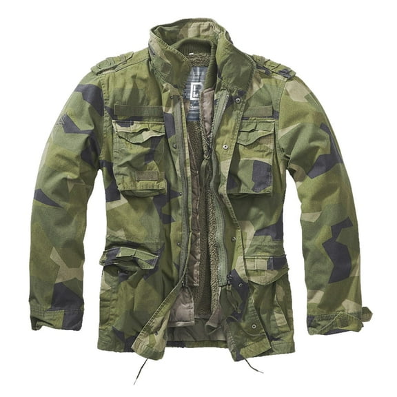 BRANDIT INDIVIDUAL WEAR Adult Male M65 Premium Field Jacketet, Color: Swedish Camo, Size: L