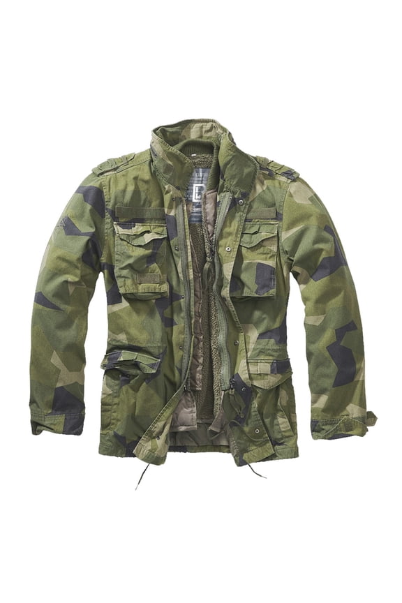 Adult Male M65 Premium Field Jacketet, Color: Swedish Camo, Size: XL