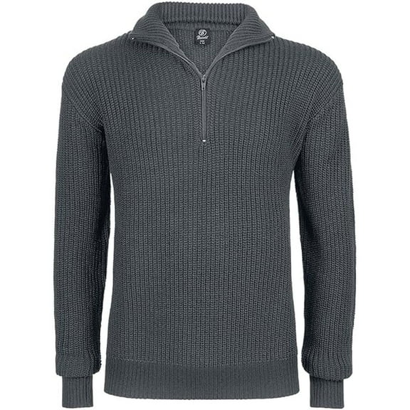 BRANDIT INDIVIDUAL WEAR Adult Male Marines Quarter Zip Sweater, Color: Anthracite, Size: L