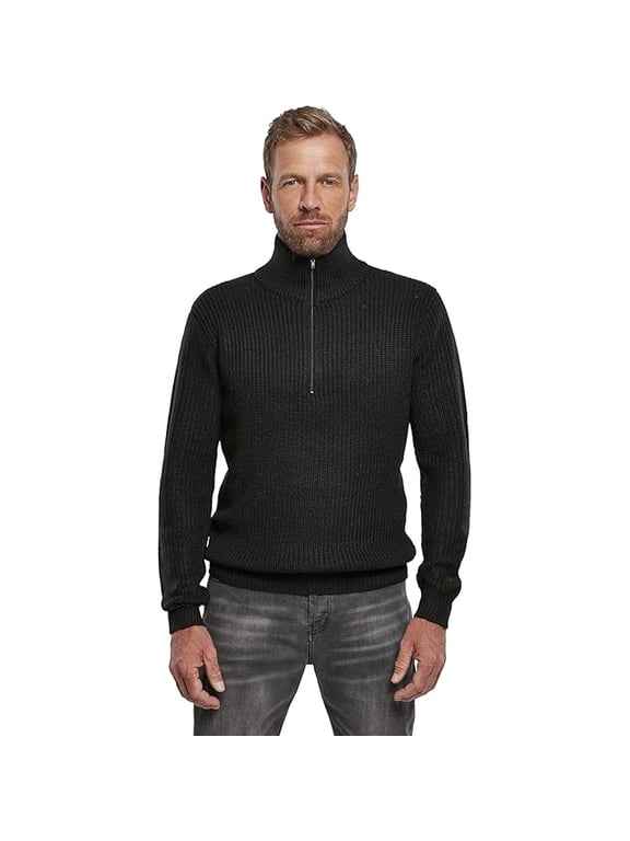 Adult Male Marines Quarter Zip Sweater, Color: Black, Size: M