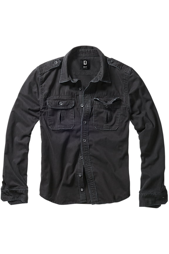 Adult Male Rugged Long Sleeve Shirt, Color: Black, Size: L