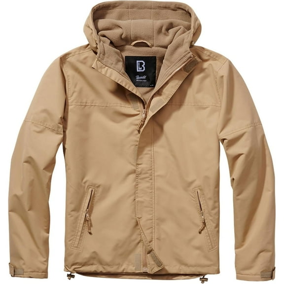 BRANDIT INDIVIDUAL WEAR Adult Male Windbreaker Fleece-Lined Full Zip Jacket, Camel, Size: L