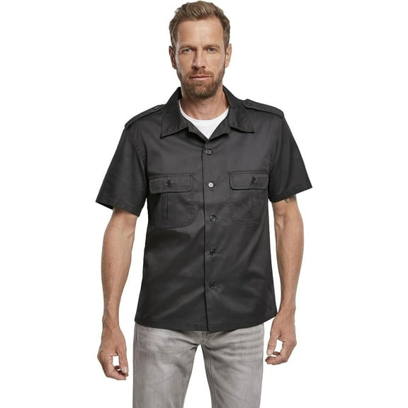 BRANDIT INDIVIDUAL WEAR Adult Male Worker Short Sleeve Shirt, Color: Black, Size: 4XL