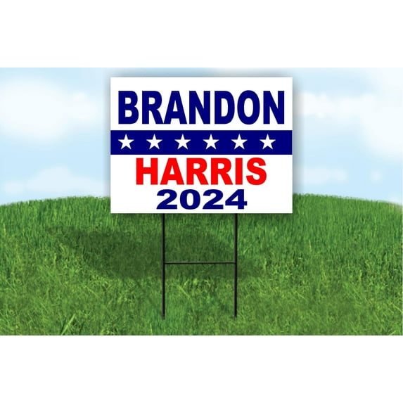 BRANDON HARRIS 2024 Star - Double Sided Political Candidate, Politics Yard Signs with Stand - Weatherproof Garden Decor & Outdoor Area Signs - Road, Lawn, and Yard Sign w/Ground Stake - 18" x 24"