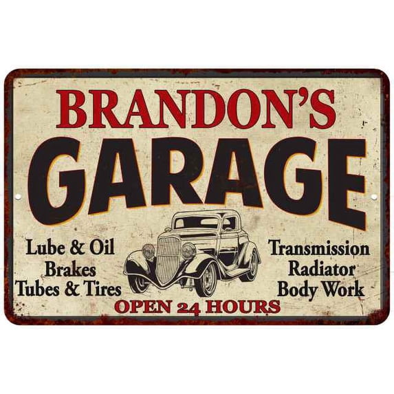 BRANDON'S Garage Man Cave Metal Sign Decor 8x12 108120014071